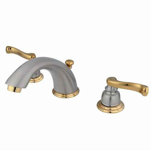 Kingston Brass KB8969FL Royale Widespread Bathroom Faucet with Pop-Up Drain, Brushed Nickel/Brass