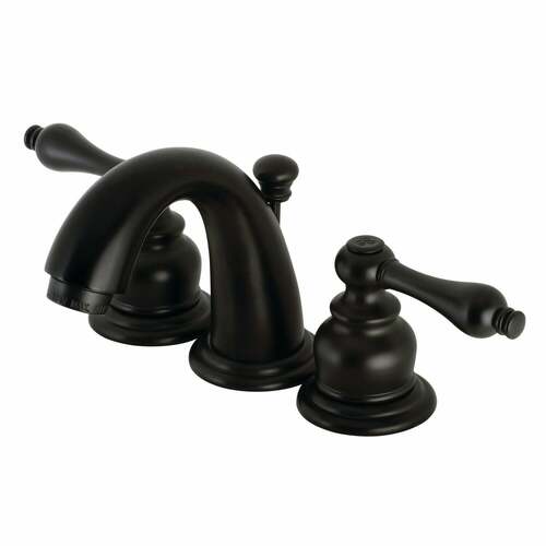 Kingston Brass KB910AL Victorian Matte Black Widespread Bathroom Faucet with Pop-Up Drain
