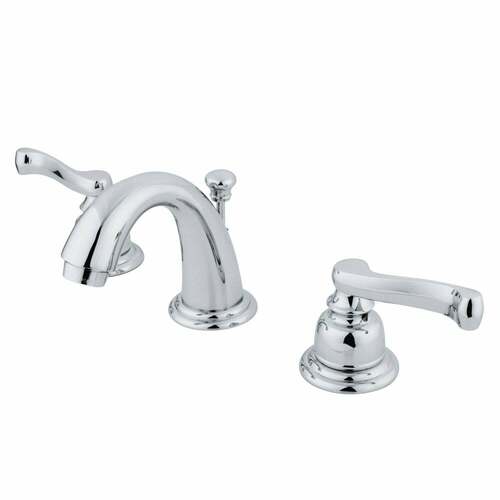 Kingston Brass KB911FL Royale Polished Chrome Widespread Bathroom Faucet with Pop-Up Drain