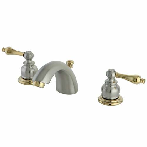 Kingston Brass KB949AL Victorian Mini Widespread Bathroom Faucet, Brushed Nickel/Polished Brass