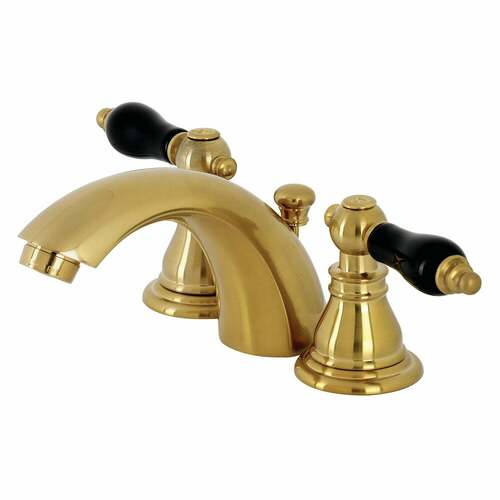 Kingston Brass KB957AKLSB Duchess Mini Widespread Bathroom Faucet with Pop-Up Drain, Brushed Brass