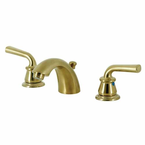 Kingston Brass KB957RXLSB Restoration Mini Widespread Bathroom Faucet with Pop-Up Drain, Brushed Brass
