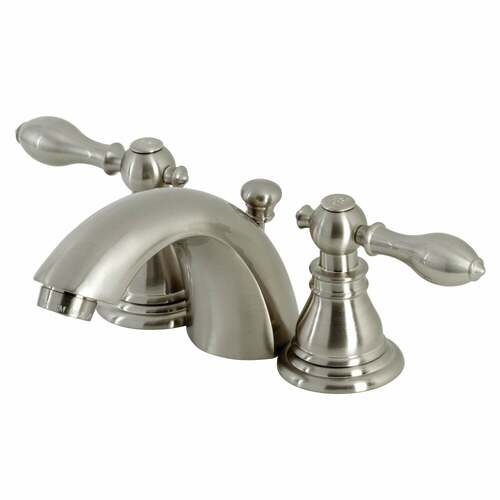 Kingston Brass KB958ACL American Classic Mini Widespread Faucet with Pop-Up Drain, Brushed Nickel