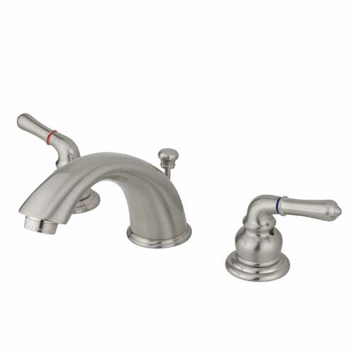 Kingston Brass KB968B Magellan Widespread Bathroom Faucet, Brass Pop-Up, Brushed Nickel