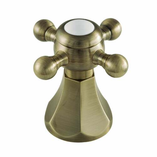 Kingston Brass KBDH4463BX Antique Brass Metal Cross Handle Diverter for Tub Shower Faucet