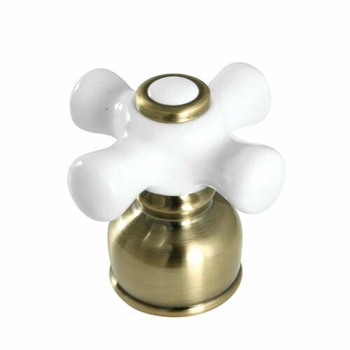 Kingston Brass KBDH723PXAB Antique Brass Porcelain Cross Handle Diverter for Tub Shower Faucet