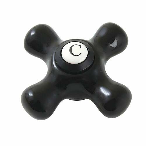 Kingston Brass KBH1600PKXC Duchess Matte Black Porcelain Cross Handle (Cold Side)