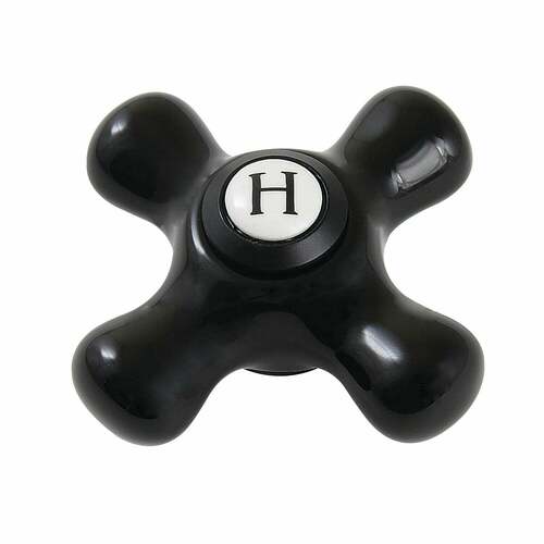 Kingston Brass KBH1600PKXH Duchess Matte Black Porcelain Cross Handle (Hot Side)