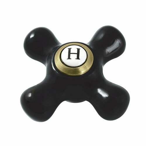 Kingston Brass KBH1603PKXH Duchess Antique Brass Porcelain Cross Handle (Hot Side)