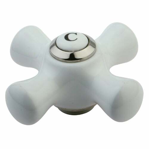 Kingston Brass KBH1606PXC Polished Nickel Porcelain Cross Handle (Cold Side)