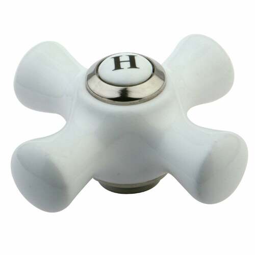 Kingston Brass KBH1606PXH Polished Nickel Porcelain Cross Handle (Hot Side)