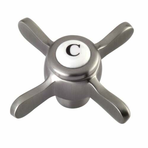 Kingston Brass KBH1608BEXC Essex Brass Cross Handle (Cold), Brushed Nickel