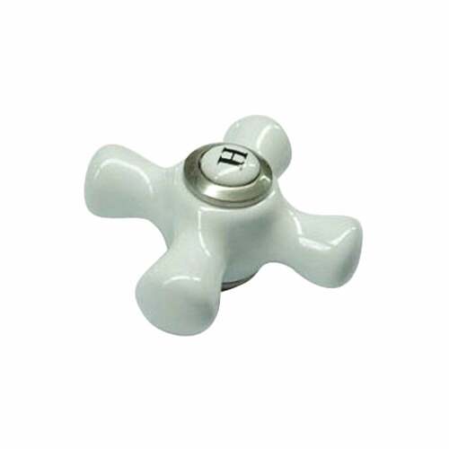 Kingston Brass KBH1608PXH Brushed Nickel Porcelain Cross Handle (Hot Side)