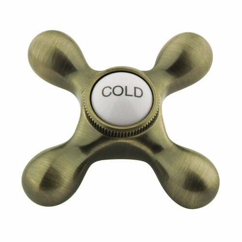 Kingston Brass KBH1793AXC Antique Brass Cross Handle (Cold Side)
