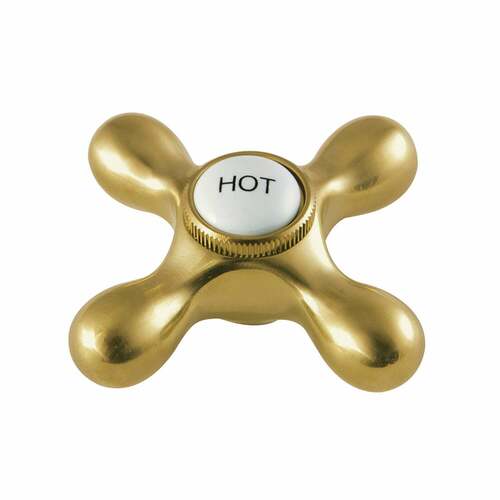 Kingston Brass KBH1797AXH Brushed Brass Cross Handle (Hot Side)