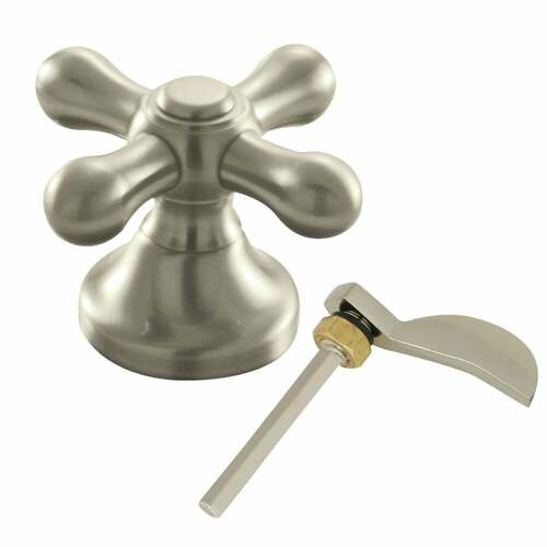 Kingston Brass KBH36380AX Brushed Nickel Metal Cross Handle with Diverter