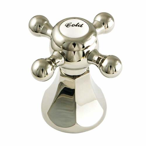 Kingston Brass KBH4466BXC Polished Nickel Metal Cross Handle (Cold Side)