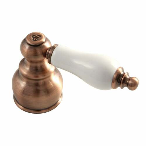Kingston Brass KBH606PLC Antique Copper Porcelain Lever Handle (Cold Side)