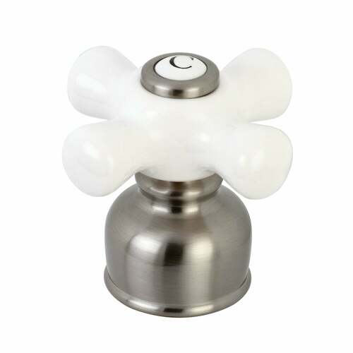Kingston Brass KBH728PXC Brushed Nickel Porcelain Cross Handle (Cold Side)