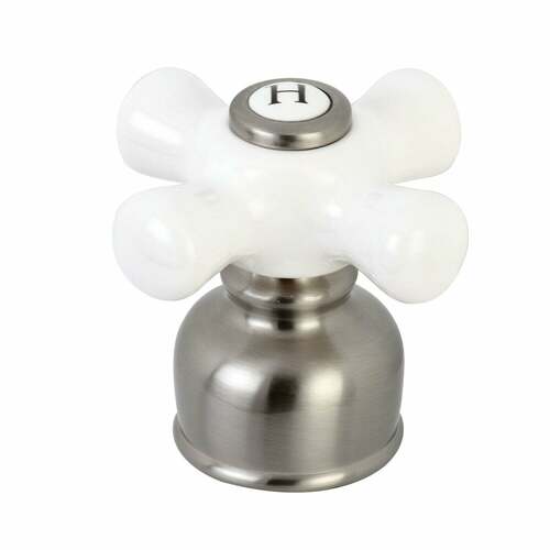 Kingston Brass KBH728PXH Brushed Nickel Porcelain Cross Handle (Hot Side)