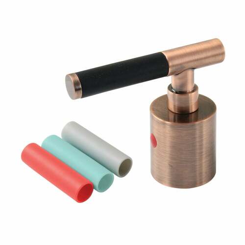 Kingston Brass KBH866CKLACH Kaiser Antique Copper Zinc Alloy Lever Handle with Black Neoprene Sleeve