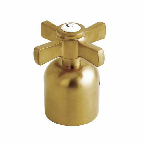 Kingston Brass KBH8967ZXC Millennium Brushed Brass Metal Cross Handle (Cold Side)