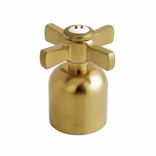 Kingston Brass KBH8967ZXH Millennium Brushed Brass Metal Cross Handle (Hot Side)
