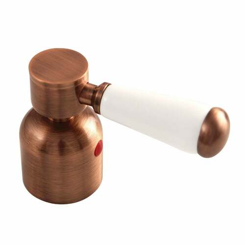 Kingston Brass KBH896DPLACH Paris Antique Copper Metal Lever Handle (Hot Side) with Porcelain