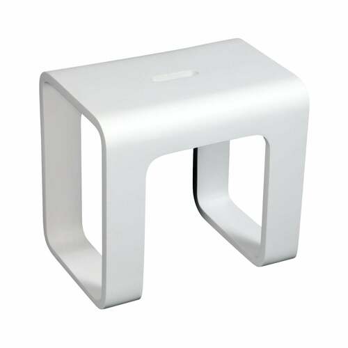 Kingston Brass KBSSA171416 Descanso Matte White Solid Surface Bathroom Stool