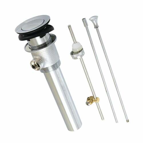 Kingston Brass KBT2121 Polished Chrome Brass Pop-Up Drain with Overflow Extra Long Rod, 22 Gauge
