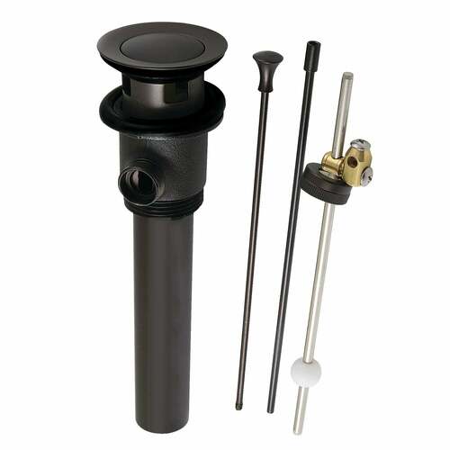 Kingston Brass KBT2125 Brass Pop-Up Drain with Overflow, Extra Long Rod, Oil Rubbed Bronze