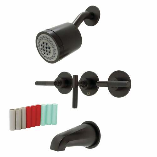 Kingston Brass KBX8135CKL Kaiser Triple-Handle Tub Shower Faucet, Oil Rubbed Bronze