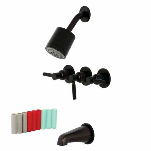 Kingston Brass KBX8135DKL Kaiser Triple-Handle Tub Shower Faucet, Oil Rubbed Bronze