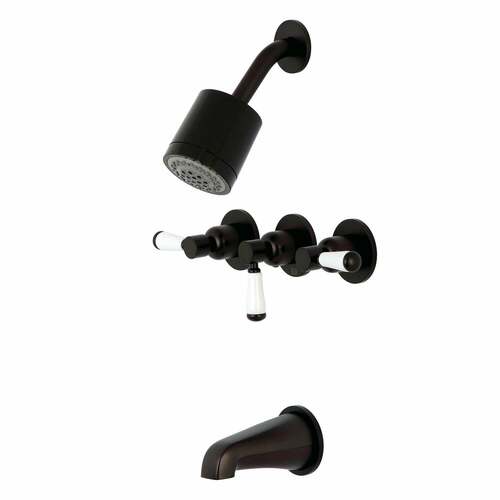 Kingston Brass KBX8135DPL Paris Triple-Handle Tub Shower Faucet, Oil Rubbed Bronze