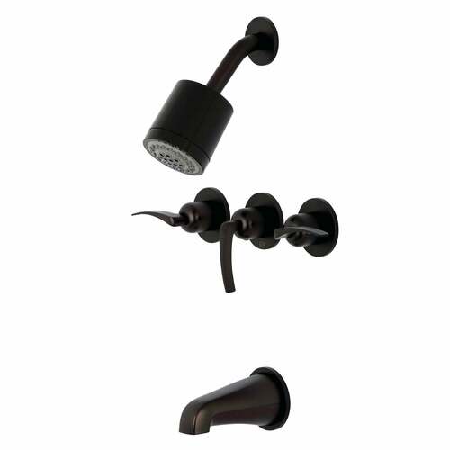 Kingston Brass KBX8135EFL Centurion Triple-Handle Tub Shower Faucet, Oil Rubbed Bronze