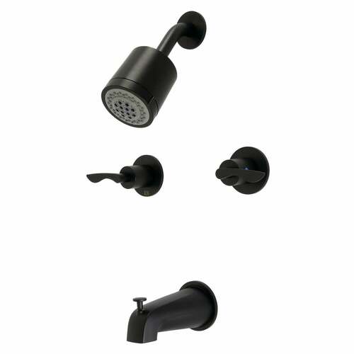 Kingston Brass KBX8140SVL Serena Matte Black Double-Handle Tub Shower Faucet