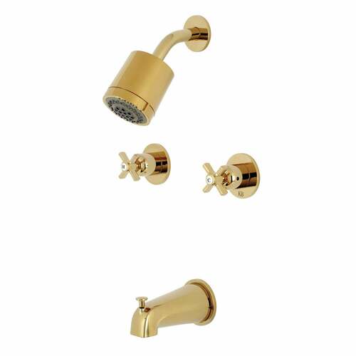 Kingston Brass KBX8142ZX Millennium Double-Handle Tub Shower Faucet, Polished Brass