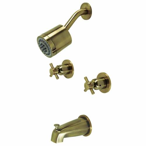 Kingston Brass KBX8143DX Concord Antique Brass Double-Handle Tub Shower Faucet