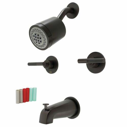 Kingston Brass KBX8145CKL Kaiser Double-Handle Tub Shower Faucet, Oil Rubbed Bronze