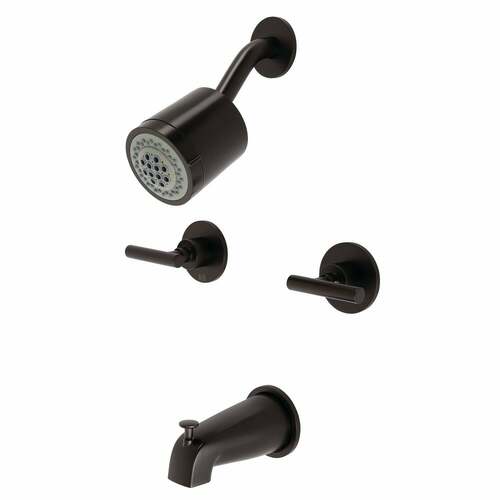Kingston Brass KBX8145CML Manhattan Double-Handle Tub Shower Faucet, Oil Rubbed Bronze
