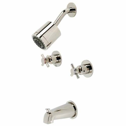 Kingston Brass KBX8146DX Concord Polished Nickel Double-Handle Tub Shower Faucet