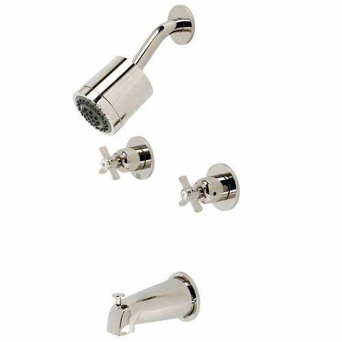 Kingston Brass KBX8146ZX Millennium Polished Nickel Double-Handle Tub Shower Faucet