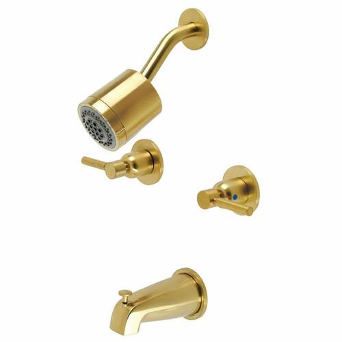 Kingston Brass KBX8147DL Concord Brushed Brass Double-Handle Tub Shower Faucet