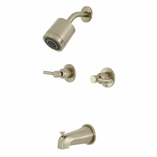 Kingston Brass KBX8148DL Concord Brushed Nickel Double-Handle Tub Shower Faucet