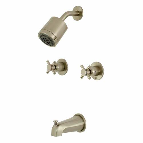 Kingston Brass KBX8148DX Concord Double-Handle Tub Shower Faucet, Brushed Nickel