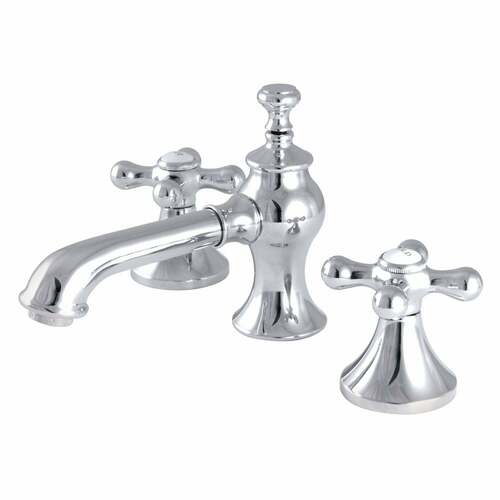 Kingston Brass KC7061AX Vintage Widespread Bathroom Faucet, Brass Pop-Up, Polished Chrome