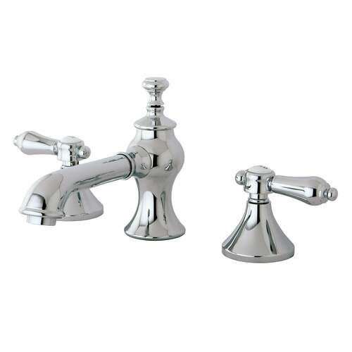 Kingston Brass KC7061BAL Heirloom Widespread Bathroom Faucet, Brass Pop-Up, Polished Chrome