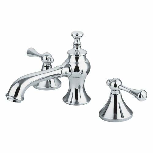 Kingston Brass KC7061BL English Country Widespread Bathroom Faucet, Brass Pop-Up, Polished Chrome