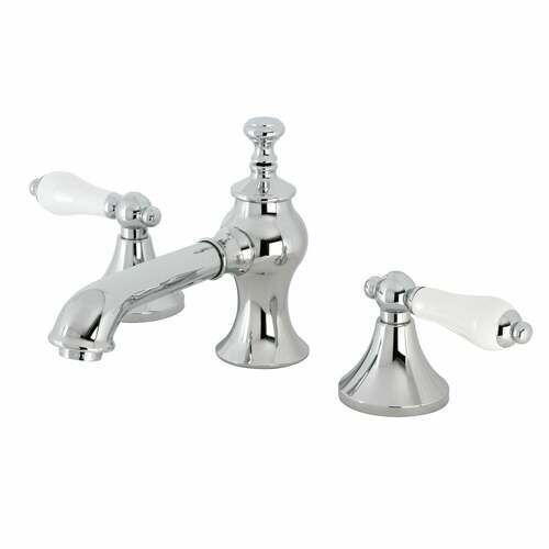 Kingston Brass KC7061PL Vintage Widespread Bathroom Faucet, Brass Pop-Up, Polished Chrome