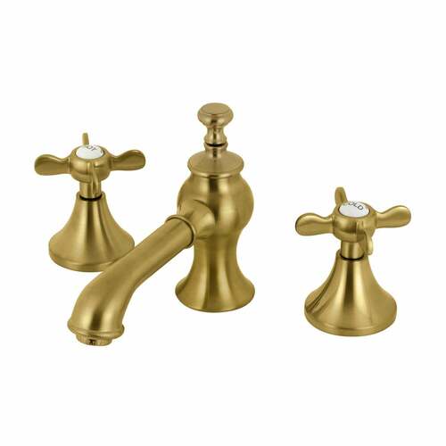 Kingston Brass KC7067BEX Essex Widespread Bathroom Faucet, Brass Pop-Up, Brushed Brass